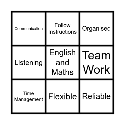EMPLOYABILITY SKILLS BINGO Card