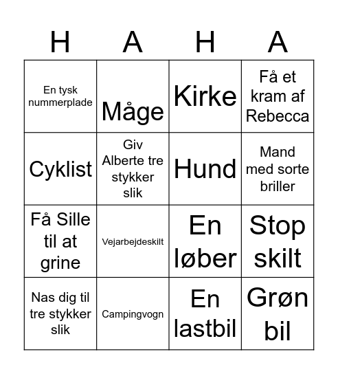 Folkemøde Busbingo Card
