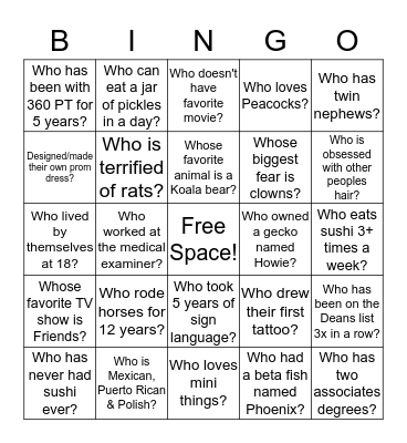 Front Office and Call Center Dudes Bingo Card