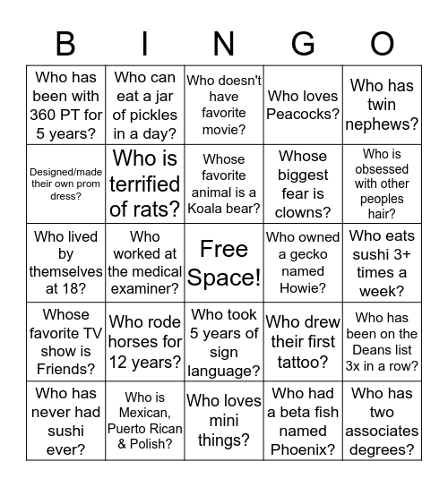 Front Office and Call Center Dudes Bingo Card
