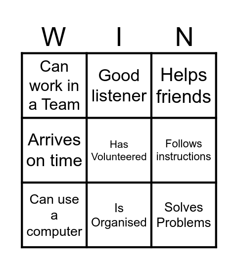 Employability Bingo! Bingo Card