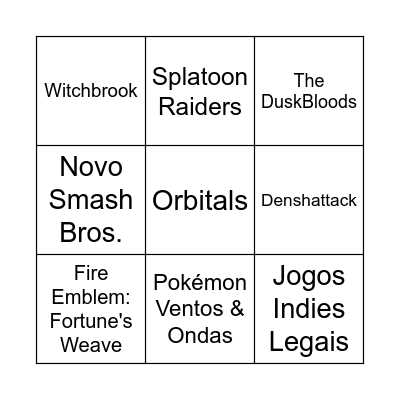 NINTENDO DIRECT 6.9.26 - BINGO Card