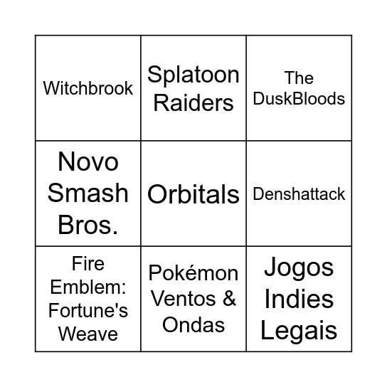 NINTENDO DIRECT 6.9.26 - BINGO Card