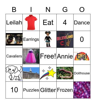 Leilah Princess Butterfly Dragon Bingo Card