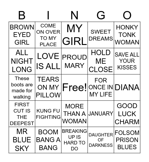 HITS 33 Bingo Card