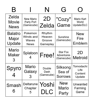 Direct Prediction Bingo Card
