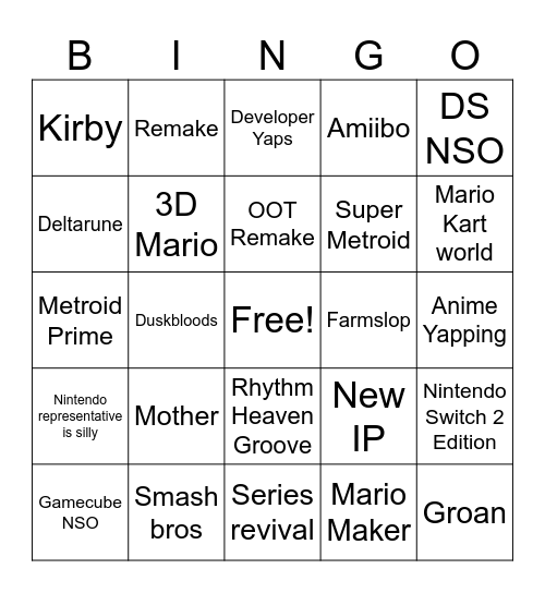 Direct Bingo Card