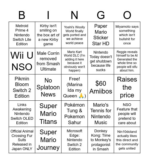 Direct bingo Card