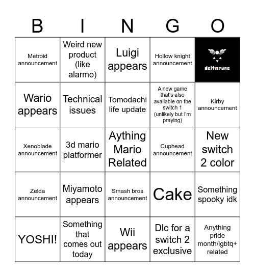 6.9.26 nintendo direct Bingo Card
