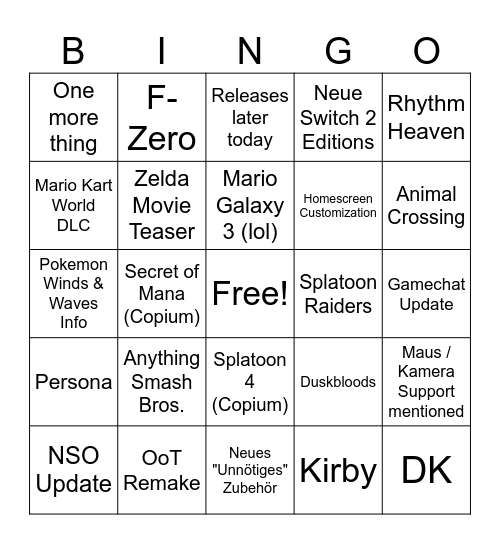 Bingo Card