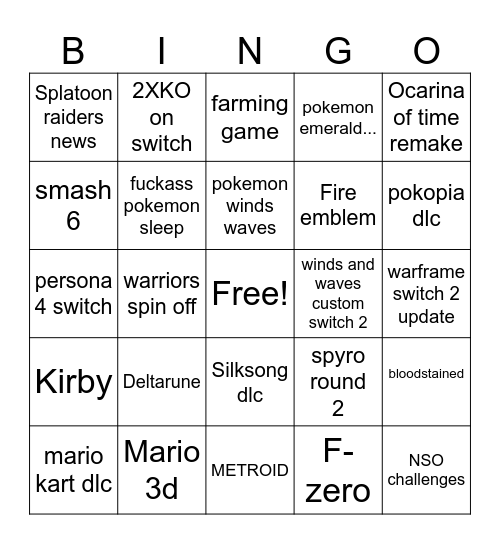 Direct bingo Card