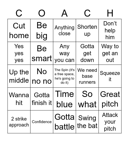 Service Baseball: What did he say? Bingo Card