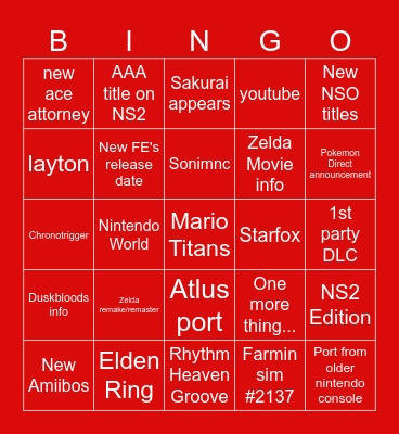 Direct 09.06.2026 Bingo Card