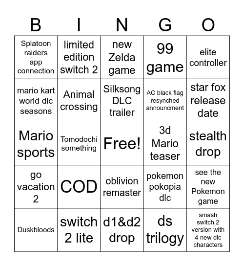 Direct Bingo Card