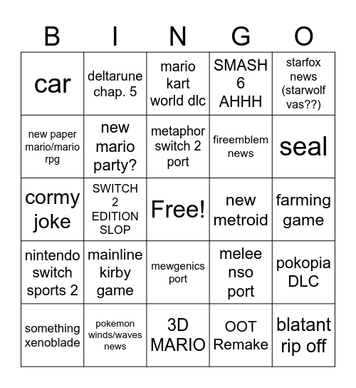 DIRECT BINGO JUNE 2026 Bingo Card