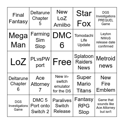 9TH JUNE DIRECT Bingo Card
