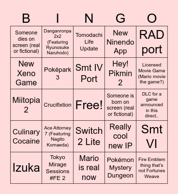 I love gaming 🥹 Bingo Card