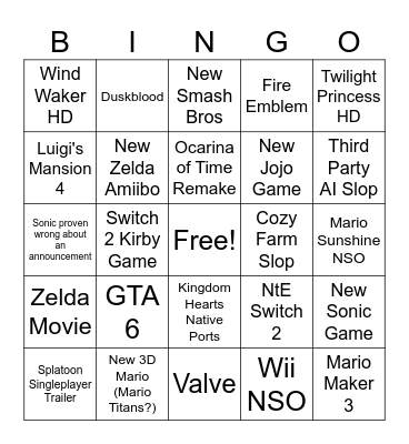 The Realistic Direct Bingo 06/26 Bingo Card