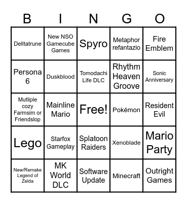 June 2026 Direct Bingo Card