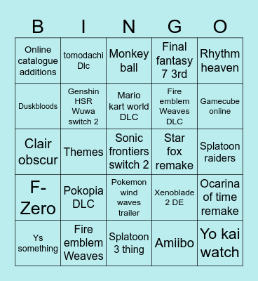 Direct 9/6/2026 Bingo Card