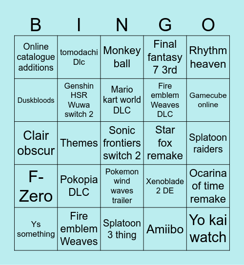 Direct 9/6/2026 Bingo Card