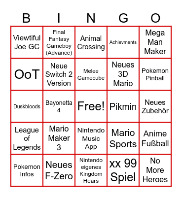 Nintendo Direct 09.06 Bingo Card