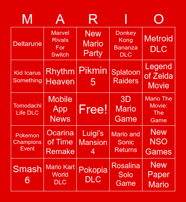 50 MINUTE DIRECT!!! Bingo Card