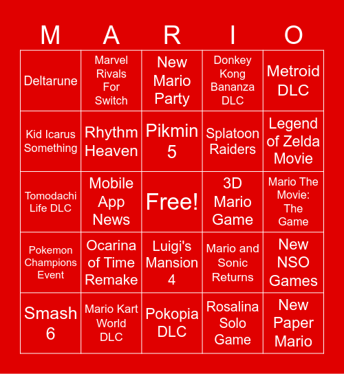 50 MINUTE DIRECT!!! Bingo Card