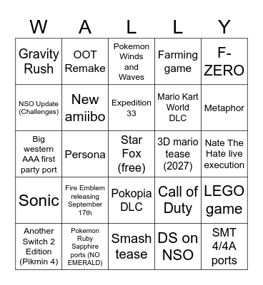DIRECT JUNE 26 Bingo Card