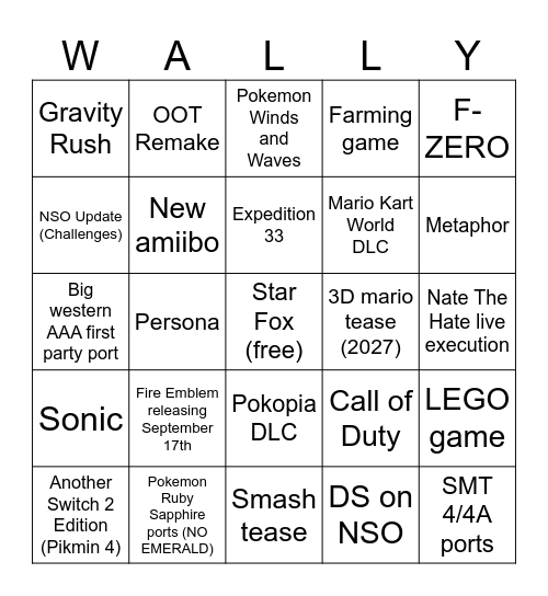 DIRECT JUNE 26 Bingo Card