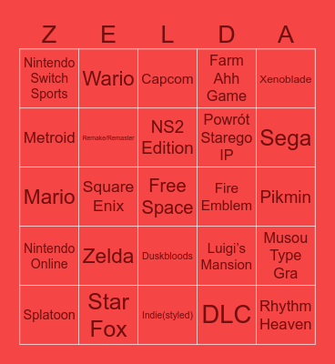 Nintendo Direct June 2026 Bingo Card