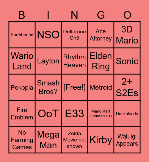NDirect 6/9Predictions Bingo Card