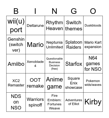 June 2026 Direct Bingo Card