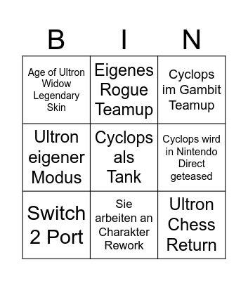 Marvel Rivals Season 7.5 Bingo Card