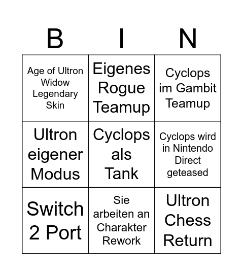 Marvel Rivals Season 7.5 Bingo Card