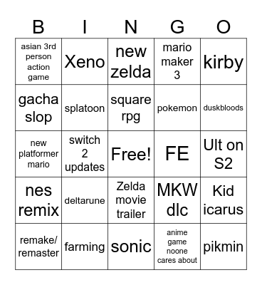 direct Bingo Card