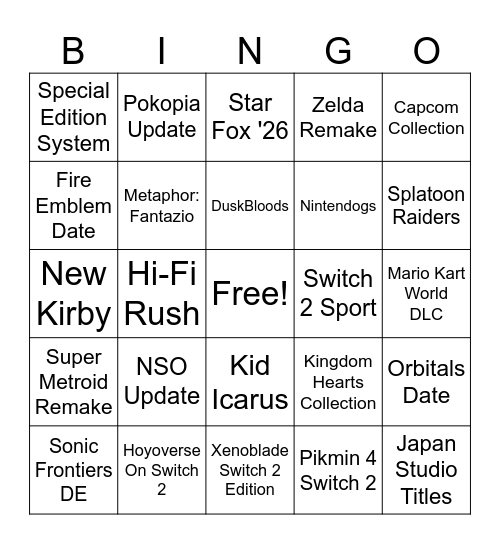 Summer Direct Bingo Card