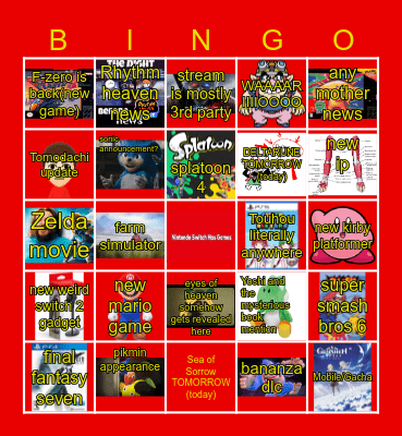 Direct Bingo 6/9 Bingo Card
