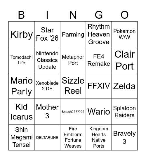 Direct Cope Bingo Card