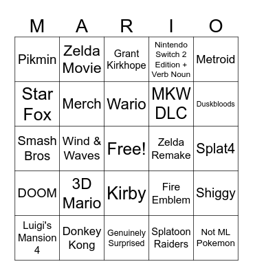 6/9 Direct Bingo Card