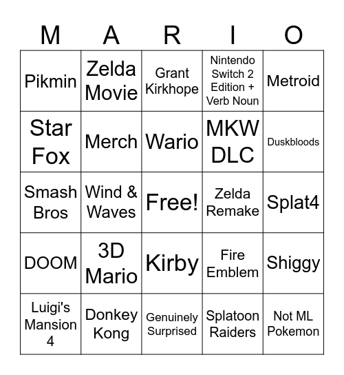 6/9 Direct Bingo Card