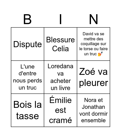 🌊 Bingo Card