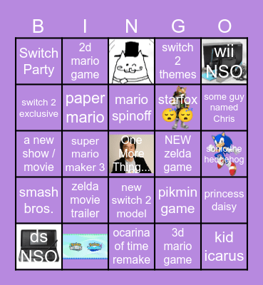 Nintendo Direct June 2026 Bingo Card
