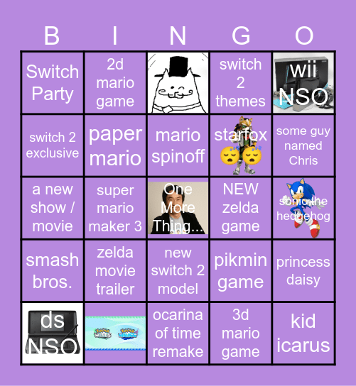 Nintendo Direct June 2026 Bingo Card