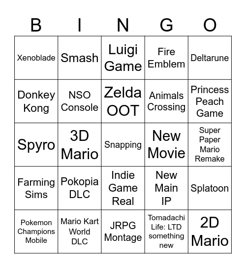 Direct Bingo Card