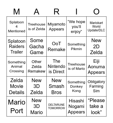 6/9/26 Direct Bingo Card