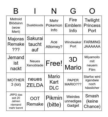 Direkt juhu Bingo Card