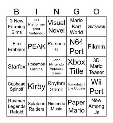 6/9 Direct Bingo Card