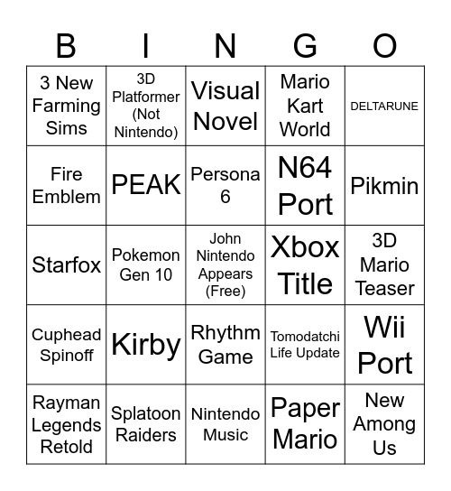 6/9 Direct Bingo Card