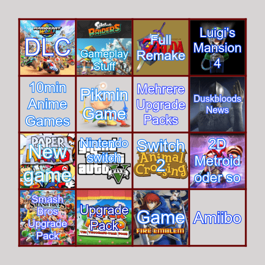 Nintendo Direct 09.06.2025 Bingo Card